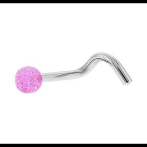 Nose Ring With Glitter Ball